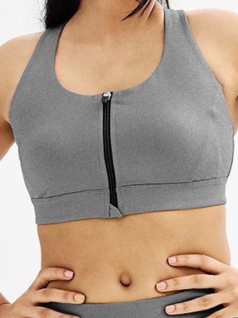 Tek Gear ultra-stretch sports bra medium support front zip closure medium
